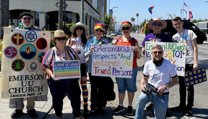 SF Valley Pride march Eric, Stephanie, Melissa, LindaBeth, Julie, Adam, Philip K, Conrad SF Valley Pride march